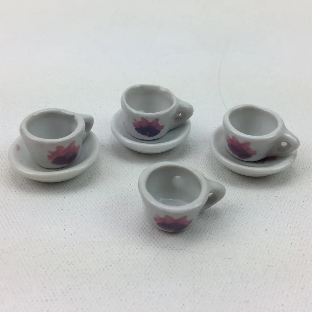 Fisher Price Playhouse Toys Ceramic Tea Party Cup Saucer Set Pretend Play